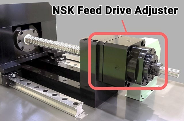 NSK Feed Drive Adjuster を搭載したボールねじ送り系