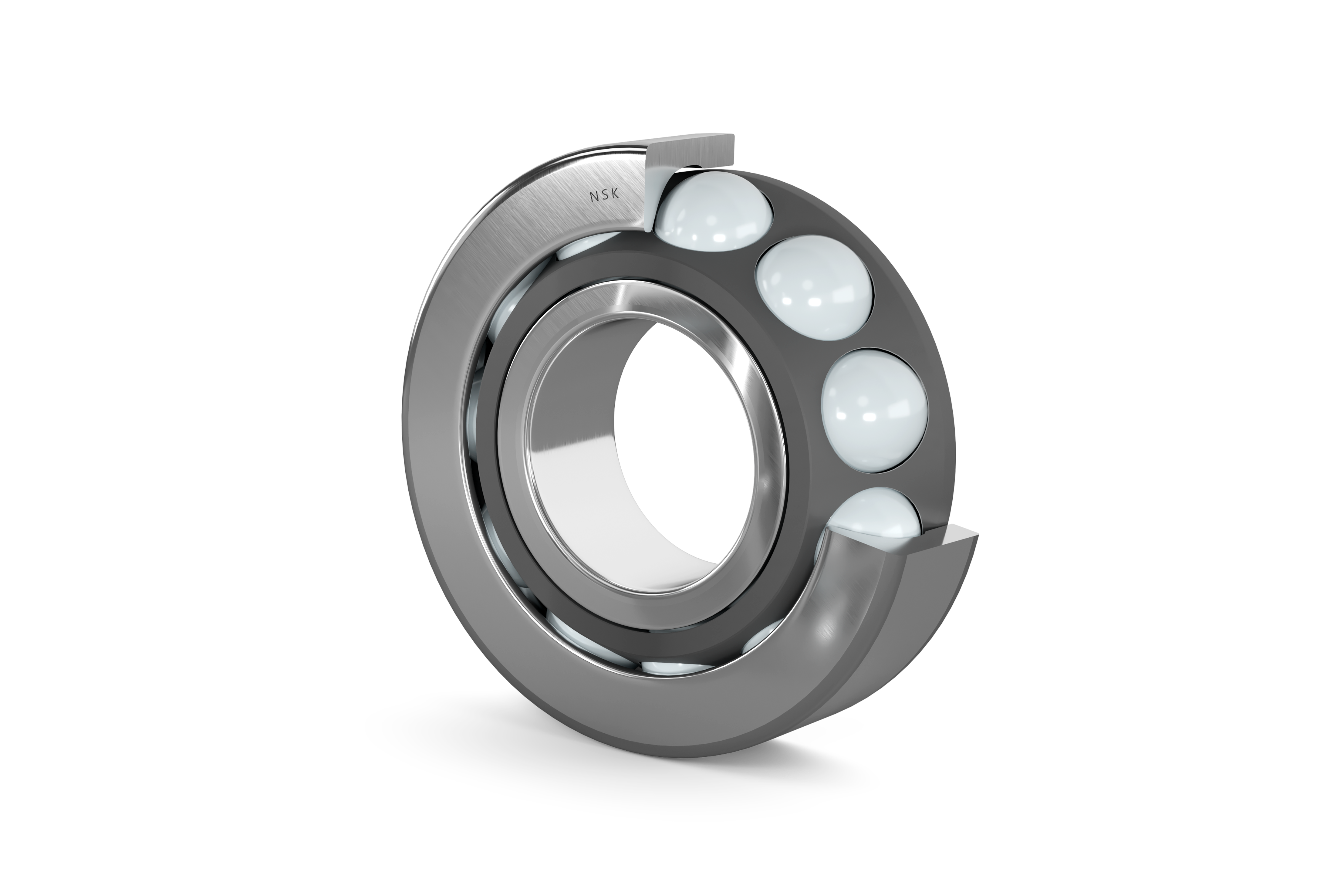 Angular Contact Ball Bearing, Cearmic Balls, PTFE Cage