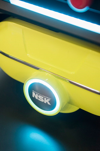 NSK’s direct-drive wheel unit emits far less noise than a conventional AGV
